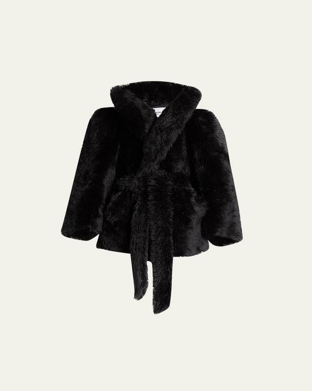 Faux Fur Teddy Wrap Coat